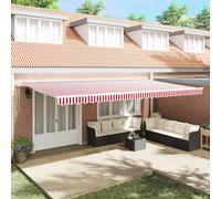 Tenda retrattile Rosso e Bianco 600 × 300 cm