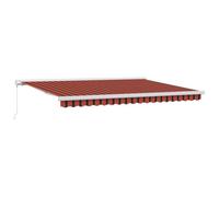 Tenda Retrattile Rosso e Nero 450 x 300 cm Tela e Alluminio | Ombrellone manuale, staffe da parete incluse, uso esterno, montaggio richiesto, primavera