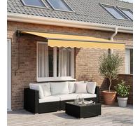vidaXL Tenda retrattile Sabbia 3,5 x 2,5 m Poliestere e Alluminio, Tenda retrattile rettangolare, moderna, soluzione ombra per cortili, balconi, giardini, resistente e regolabile