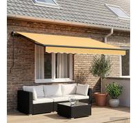 vidaXL Tenda da sole retrattile sabbia 300 x 250 cm poliestere e acciaio, giardino e terrazza, tenda retrattile moderna colorata, tenda parasole regolabile, riparo da esterni, resistente alle
