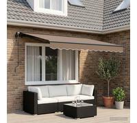 vidaXL Tettoia Retrattile Tortora 3.5x2m Tessuto Retrattile Regolabile Moderna Soluzione Ombreggiatura Tettoia Rettangolare per Giardino Terrazzo e Terrazzo