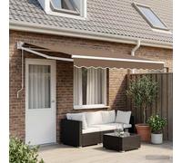 vidaXL Tenda retrattile talpa 4 × 3 m poliestere e metallo, moderna tenda retrattile, riparo esterno in alluminio, protezione UV, durevole e resistente alle intemperie