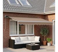 vidaXL Tettoia Estensibile Tortora 4 × 3 m Tessuto e Alluminio, Giardini e Terrazze, Rettangolare, Moderno, Tenda parasole regolabile, Esterno, Ideale per Patios