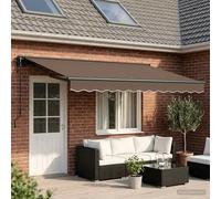 vidaXL Tenda retrattile talpa 4,5 × 3 m poliestere e alluminio, tenda retrattile rettangolare moderna, soluzione ombra per cortili, balconi, giardini, resistente e regolabile