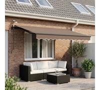 vidaXL Tenda retrattile talpa 400 × 350 cm poliestere, Balcón, giardino e terrazza, soluzione di ombra rettangolare moderna, tenda retrattile, resistente ai raggi UV, esterno