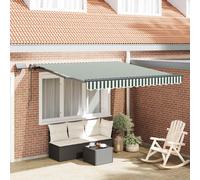 Tenda retrattile Verde e Bianco 300 x 250 cm