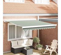 Tenda retrattile Verde e Bianco 300 x 250 cm Tela e Alluminio