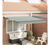 vidaXL Tenda retrattile Verde e Bianco 350 x 250 cm