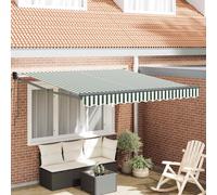 vidaXL Tenda retrattile Verde e Bianco 350 x 250 cm