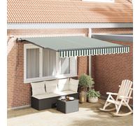Tenda retrattile Verde e Bianco 350 x 250 cm Poliestere