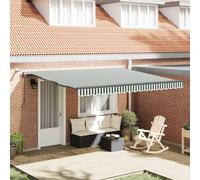 vidaXL Tenda retrattile Verde e Bianco 400 × 300 cm Poliestere