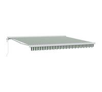 Tenda retrattile Verde e Bianco 400 × 300 cm Tessuto e Metallo