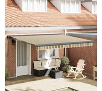 vidaXL Tenda retrattile Verde e Bianco 400 × 350 cm