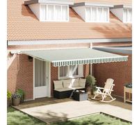 Tenda retrattile Verde e Bianco 450 × 300 cm