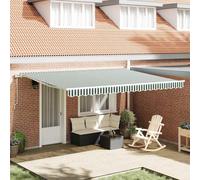 Tenda retrattile Verde e Bianco 450 × 350 cm