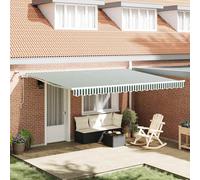 Tenda retrattile Verde e Bianco 450 × 350 cm Poliestere