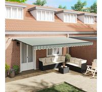 Tenda retrattile Verde e Bianco 500 × 350 cm Poliestere