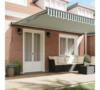 Tenda Retrattile Verde e Bianco 500 x 300 cm | Ombra regolabile, per giardino e terrazza, facile apertura e chiusura