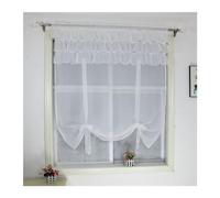 Tenda romana Balza Design Balcone Cucina Veggente Onda Tende Casa Tie-up Garza Tieblinds Tende 1 pz(White,ROD-POCKET_W60CM X H140CM)