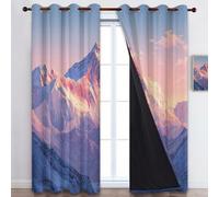 Tenda Rosa Chiaro Oscurante con Occhielli, 2 Pannelli Fantasy Surrealismo Monte Everest Tende Oscuranti Per Interni Termiche Finestre Camera Da Letto e Soggiorno 75 x 166 cm (L x A)