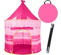 Tenda giocattolo per bambini, casetta per giocare a forma di castello principessa, colore rosa