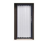 Tenda scorrevole in vetro divisorio bianco con telaio in alluminio per spazi interni, 91,5 x 203 cm, porte pieghevoli private per una maggiore privacy