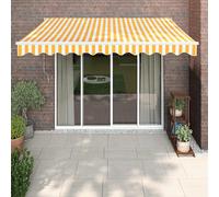 Tenda Sole Automatica Retrattile Gialla e Bianca 3x2,5 m