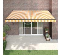 Tenda Sole Automatica Retrattile Gialla e Bianca 4,5x3 m