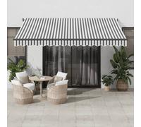 vidaXL Tenda Sole Retrattile Automatica 400x350 cm Antracite e Bianco, tendalino Retrattile, tendalino, tendalino per Patio, Tende retrattili