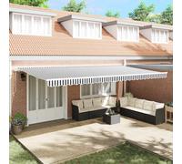 Tenda Sole Retrattile Automatica 600x300 cm Antracite e Bianco
