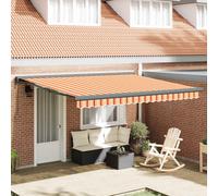 Tenda Sole Retrattile Gialla e Bianca 4x3 m Tessuto e Alluminio