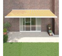 vidaXL Tenda Sole Retrattile Gialla e Bianca 5x3 m Tessuto e Alluminio