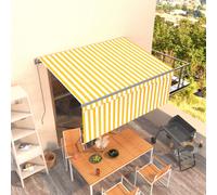 Tenda Sole Retrattile Manuale con Parasole 3x2,5m Gialla Bianca