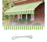 Tenda Sole Sostitutiva con Balza per Finestra Negozio Giardino da 2 a 7 m Impermeabile Bordo Ondulato Rifinitura Tenda con Balza Smerlata per Terrazza(Verde-bianco 1,5m)
