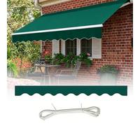 Tenda Sole Sostitutiva con Balza per Finestra Negozio Giardino da 2 a 7 m Impermeabile Bordo Ondulato Rifinitura Tenda con Balza Smerlata per Terrazza(Verde scuro,4.6m)