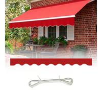 Tenda Sole Sostitutiva con Balza per Finestra Negozio Giardino da 2 a 7 m Impermeabile Bordo Ondulato Rifinitura Tenda con Balza Smerlata per Terrazza(Rosso,3.0m)