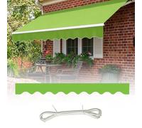 Tenda Sole Sostitutiva con Balza per Finestra Negozio Giardino da 2 a 7 m Impermeabile Bordo Ondulato Rifinitura Tenda con Balza Smerlata per Terrazza(Verde,2m)