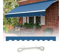 Tenda Sole Sostitutiva con Balza per Finestra Negozio Giardino da 2 a 7 m Impermeabile Bordo Ondulato Rifinitura Tenda con Balza Smerlata per Terrazza(Blu,2.5m)