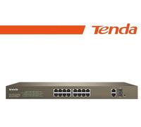TENDA - Switch Serie TEF12 con 16 Porte Gigabit Ethernet 10/100 / 2 Gigabit Web Smart PoE