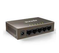 Tenda Switch TEF1005D Fast Ethernet 5 Porte 10/100Mbps con i Fori per Appendere a Parete, Plug And Play, Struttura in Acciaio, Protezione dai Fulmini, Grigio