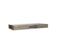Tenda Switch PoE 18 Porte Gigabit, 16 Porte PoE+ 250W, Ogni Porta Fino a 30 W, 2 Porte SFP Uplink Gigabit, Una chiave Standard/Estendi/Vlan/Priorità, QoS, Trasmissione Fino a 250 M, TEG1118P-16-250W