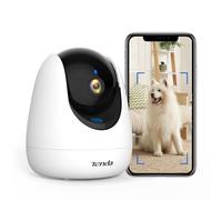 Tenda Telecamera WiFi Interna 1080P, Pan/Tilt 360°, Audio Bidirezionale, Rilevamento di Movimento e Persone, Tracciamento Automatico, Visione Notturna, Compatibile con Alexa, CP3 V2.2 Bianco