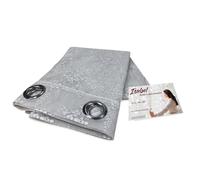 TENDA tendaggio ISABEL grigio cm. 140X280 CONFEZIONATA in PIZZO jacquard