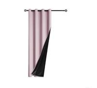 Tenda termica 132 x 160 cm oscurante camera da letto protezione dal freddo | poliestere, 8 occhielli in metallo, blocca il 99% della luce, ideale per camera da letto scura (rosa)