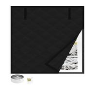 Tenda Termica, 50-200cm Isolante Termico per Finestre Della Porta Contro Il Freddo, Kit Isolamento Finestre, Agenti Atmosferici Inverno Antigelo(nero,90x160cm)