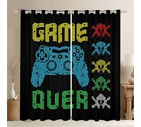 Tenda termica con pixel per giochi e videogiochi, tenda , per camera da letto,ragazzi, ragazzi, videogiochi, gamepad tenda per camera da letto e controller di gioco colorato, W46 x L54