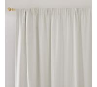 Tenda termica in lino, con nastro arricciatore e wave, COLINE Beige 130 x 300 cm