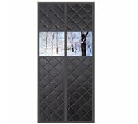 Tenda termica invernale per porta, spessa, antivento, con finestra trasparente, materiale Oxford, 110 x 199,9 cm, colore nero, a risparmio energetico, riduzione del rumore, protezione per tutte le
