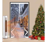 Tenda Termica Isolante Freddo 105 x 165 cm Impermeabile Contro Freddo Antipolvere, Chiusura Automatica Isolata Zanzariera Tenda Della Porta per Balcone, Soggiorno, A
