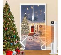 Tenda Termica Isolante Freddo 90 x 115 cm Protezione Dal Freddo, Trasparente, Impermeabile, Insonorizzazione Tenda per Porta Inverno Termica per Balcone Cantina, A